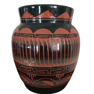 Navajo Pottery Red Clay Hand Etched